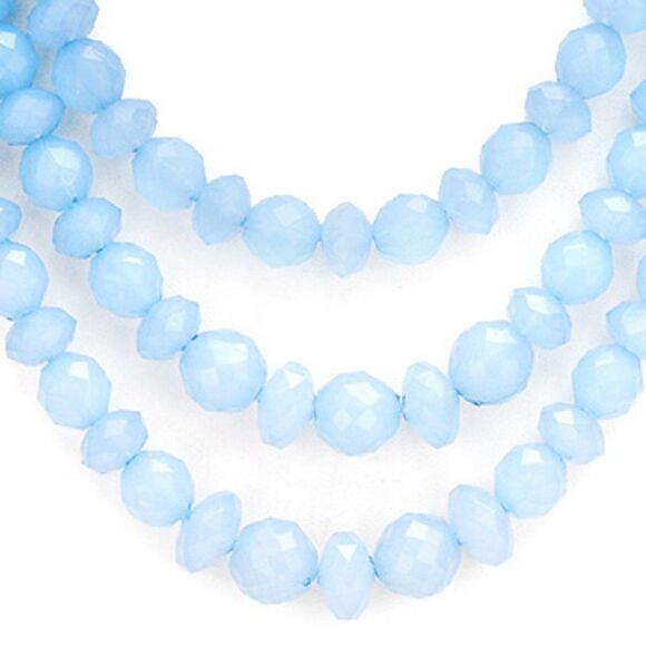 Triple Strand Blue Beaded Necklace Set by core - Picture 5 of 8
